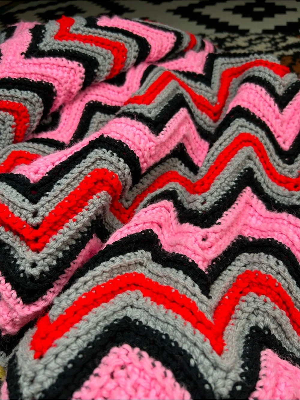 Funky long granny blanket!!